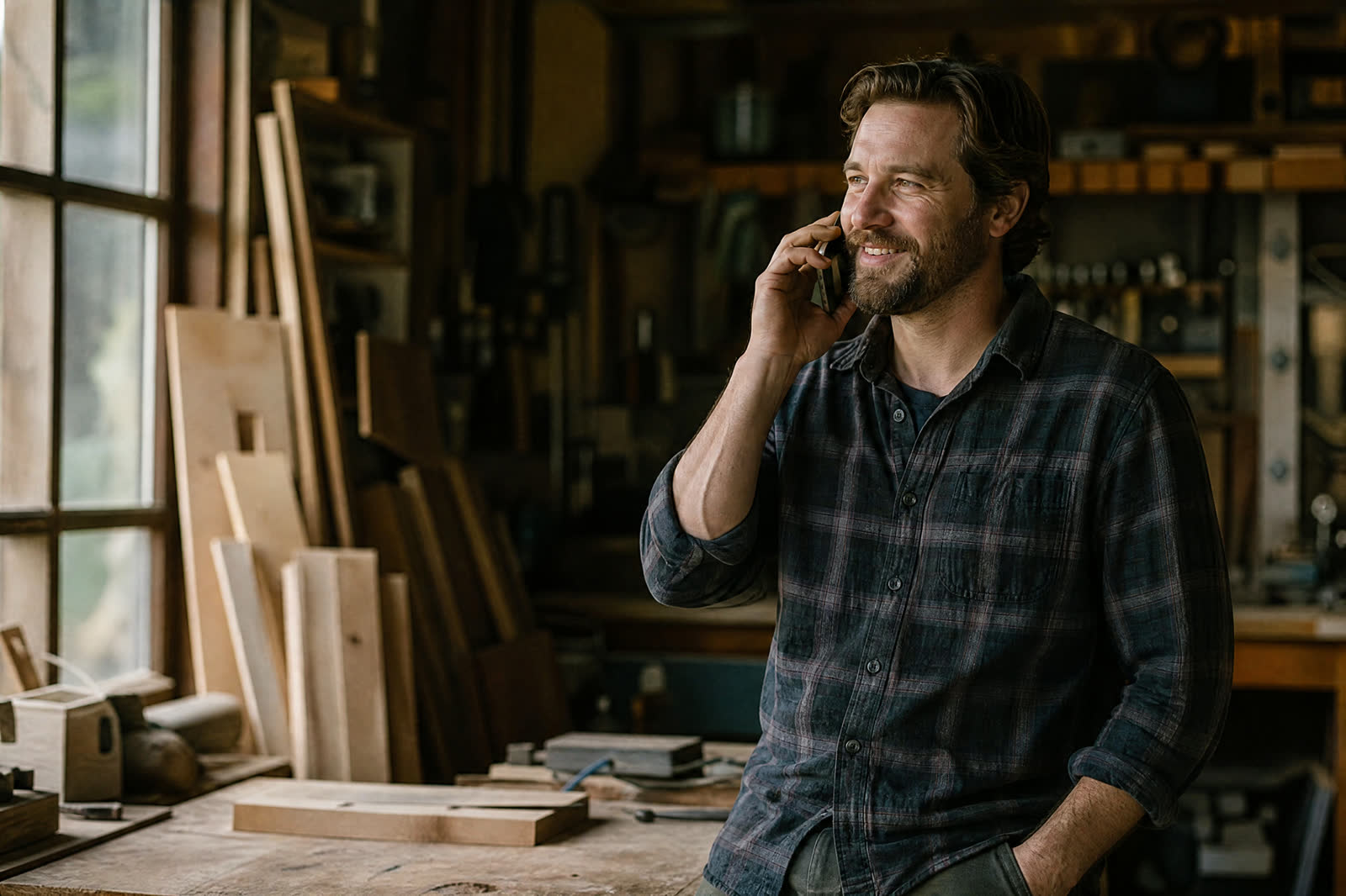 Business owner taking the call
